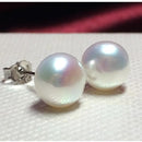 BaroqueOnly 100% Genuine Freshwater Pearl white pink purple blue Silver Stud Earrings Fashion Jewelry for Women Super Deal-White-JadeMoghul Inc.