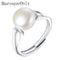 BaroqueOnly 2018Fashion Pearl Ring Jewelry of Silver Oval Natural Freshwater Pearl Rings 925 Sterling Silver Rings for WomenGift-Resizable-Blue-JadeMoghul Inc.