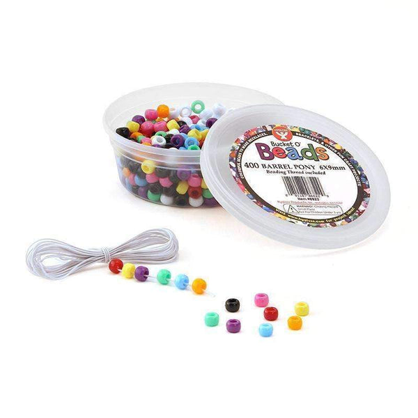 BARREL PONY BEADS 400 PCS-Arts & Crafts-JadeMoghul Inc.