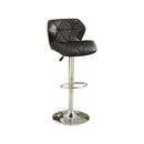 Barstool with Gaslight In Tufted Leather Black Set of 2