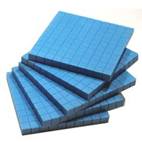 BASE TEN FLATS PLASTIC BLUE 10/PK-Learning Materials-JadeMoghul Inc.
