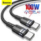 Baseus 100W USB C To USB Type C Cable USBC PD Fast Charger Cord USB-C Type-c Cable For Xiaomi mi 10 Pro Samsung S20 Macbook iPad AExp