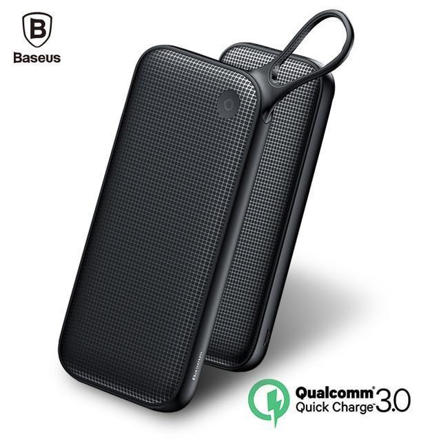 Baseus 20000mAh Quick Charge 3.0 Power Bank Dual QC3.0 + 18W Type C PD Ports Fast Charging External Battery Charger Powerbank-China-Black-JadeMoghul Inc.