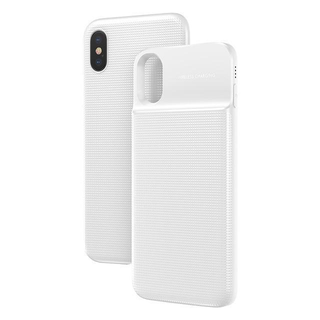 Baseus 5000mAh QI Wireless Charger Case For iPhone X External Battery Backup Wireless Charging Power Bank For Samsung S9 S8 Plus-White-China-JadeMoghul Inc.