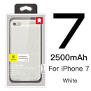 Baseus Battery Case For iPhone 7 6 6s Plus Charger Case 2500mAh 3650mAh Battery Charging Case Cover For iPhone Power Bank Case-i7 2500 white-China-JadeMoghul Inc.