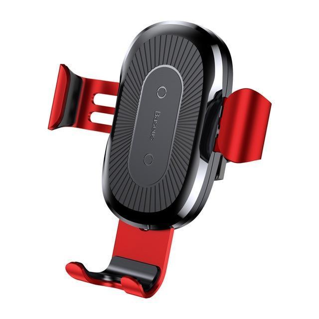 Baseus Car Holder For iPhone X 8 Qi Wireless Charger Quick Charge For Samsung S9 S8 Phone Holder Stand Fast Wireless Charging-Red-JadeMoghul Inc.