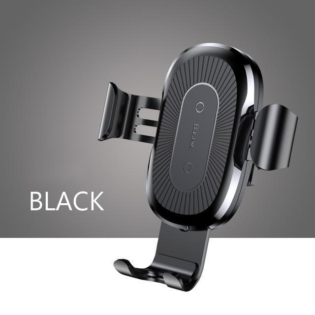 Baseus Car Holder Qi Wireless Charger For iPhone Samsung S9 Plus Mobile Phone Holder 10W Fast Wireless Car Charger Phone Holder-Black-JadeMoghul Inc.