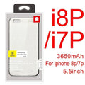 Baseus Charger Case For iPhone 8 7 6 6s Plus 2500/3650mAh Power Bank Case Ultra Slim External Backup Battery Charging Case Cover-3650 White For 8P 7P-China-JadeMoghul Inc.