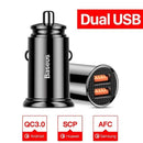 Baseus Dual USB Car Charger 5A Fast Charing 2 Port 12-24V Cigarette Socket Lighter Car USBC Charger for iPhone 12 Power Adapter JadeMoghul Inc. 