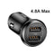 Baseus Dual USB Car Charger Quick Charge 3.0 Car-charger QC3.0 Turbo Car Mobile Phone Charger For iPhone X Samsung Car Charging-Black-JadeMoghul Inc.