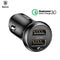 Baseus Dual USB Car Charger Quick Charge 3.0 Car-charger QC3.0 Turbo Car Mobile Phone Charger For iPhone X Samsung Car Charging-Black-JadeMoghul Inc.