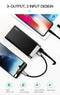 Baseus Portable 20000mah Power Bank Quick Charge QC3.0 Powerbank Mobile External Battery Pack Dual USB Power Bank for iPhone X-Black-JadeMoghul Inc.