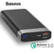 Baseus Portable 20000mah Power Bank Quick Charge QC3.0 Powerbank Mobile External Battery Pack Dual USB Power Bank for iPhone X-Black-JadeMoghul Inc.