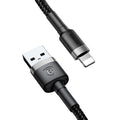 Baseus USB Cable for iPhone X 8 7 6 5 6s Fast Charging Phone USB Data Cables for iPhone 5s 5C SE USB Charger Cord Adapter-Black Grey-2m-JadeMoghul Inc.