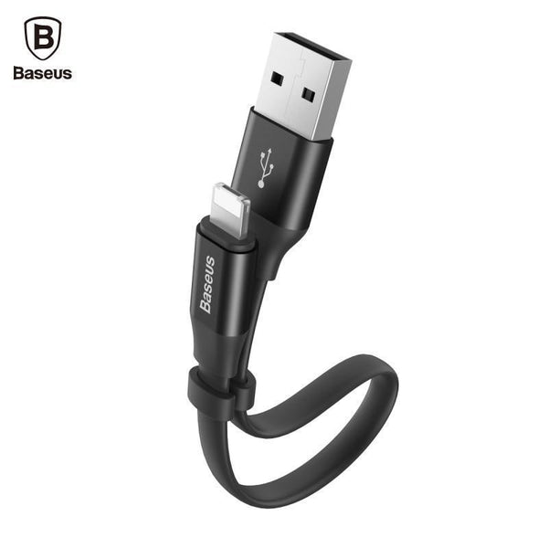 Baseus USB cable for iPhone X 8 plus Samsung galaxy S9 2A date charging cable Power Bank Battery Charger USB charging wire cord-Black-0.23M-JadeMoghul Inc.