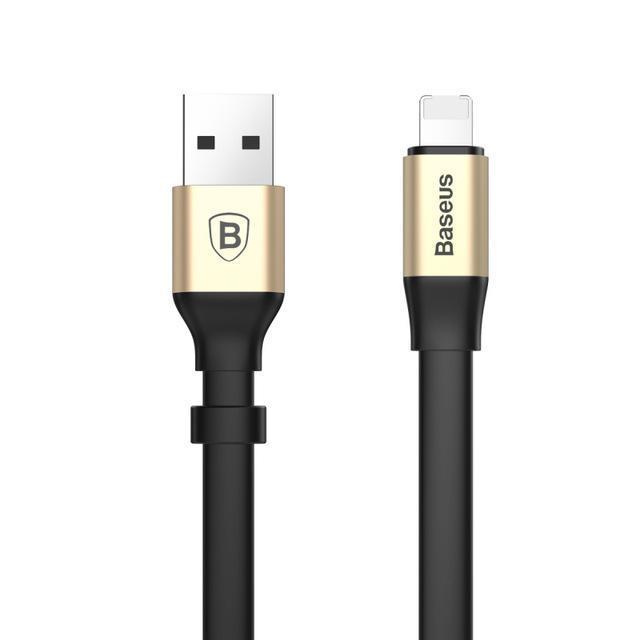 Baseus USB cable for iPhone X 8 plus Samsung galaxy S9 2A date charging cable Power Bank Battery Charger USB charging wire cord-Gold Blak-0.23M-JadeMoghul Inc.
