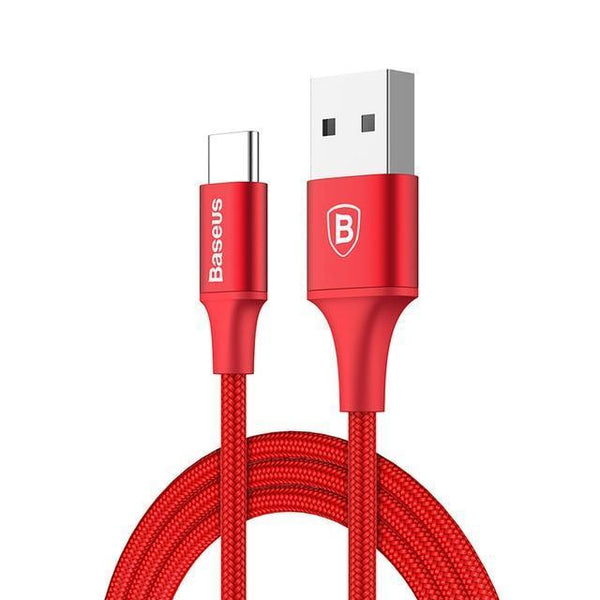 Baseus USB Type C Cable For Samsung Galaxy S9 S8 Note 8 Plus Fast Charging Cable For Xiaomi Mi 5 Oneplus 6 USB Type-C Cable-RED-25cm-JadeMoghul Inc.