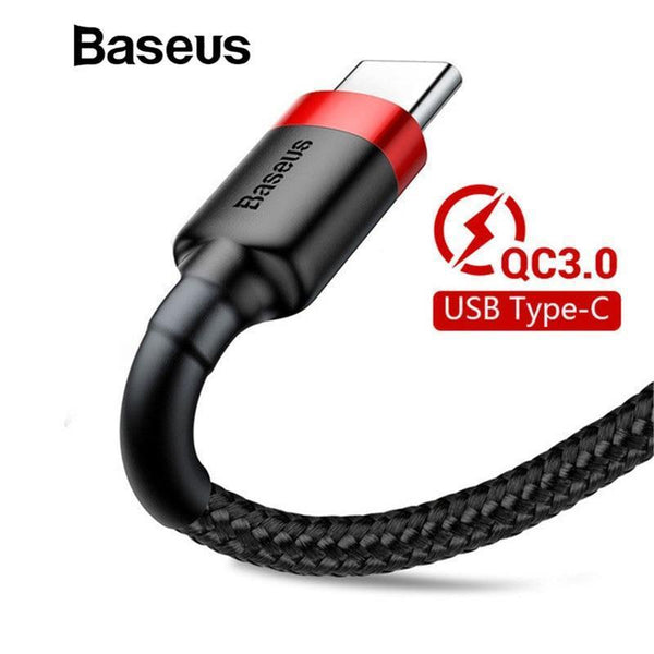 Baseus USB Type C Cable for Samsung Galaxy S9 S8 Plus Quick Charge QC3.0 USB C Charging Data Cable for One Plus 6 5t-Red-0.5m-JadeMoghul Inc.