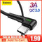 Baseus USB Type C Cable for Xiaomi Redmi Note 9s 8 Pro Quick Charge 3.0 USB C Cable Fast Charging for Samsung S20 Type C Cable AExp