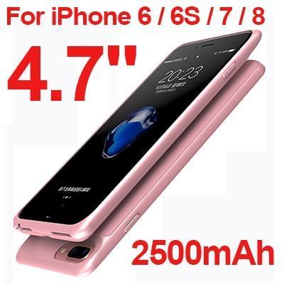 Battery Charger Cases for iPhone 6 6s 7 8 Plus 2500/3700mAh Power Bank Case Ultra Slim External Pack Backup charger case-For iPhone 6 6s 7 8 2-JadeMoghul Inc.