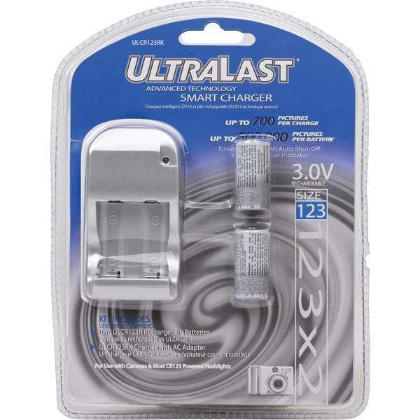 Battery Chargers ULCR123RK Smart Charger with 2 Rechargeable CR123 Batteries Petra Industries