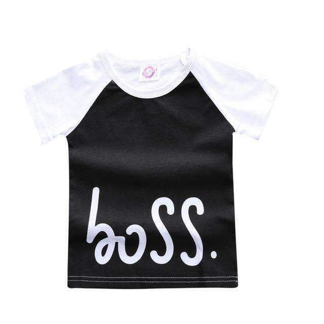 BC134 t shirt boys cotton Short SleeveT Shirts For Girls Black White T-shirts baby tops boys t shirts children's clothing retail-as picture 2-4T-JadeMoghul Inc.