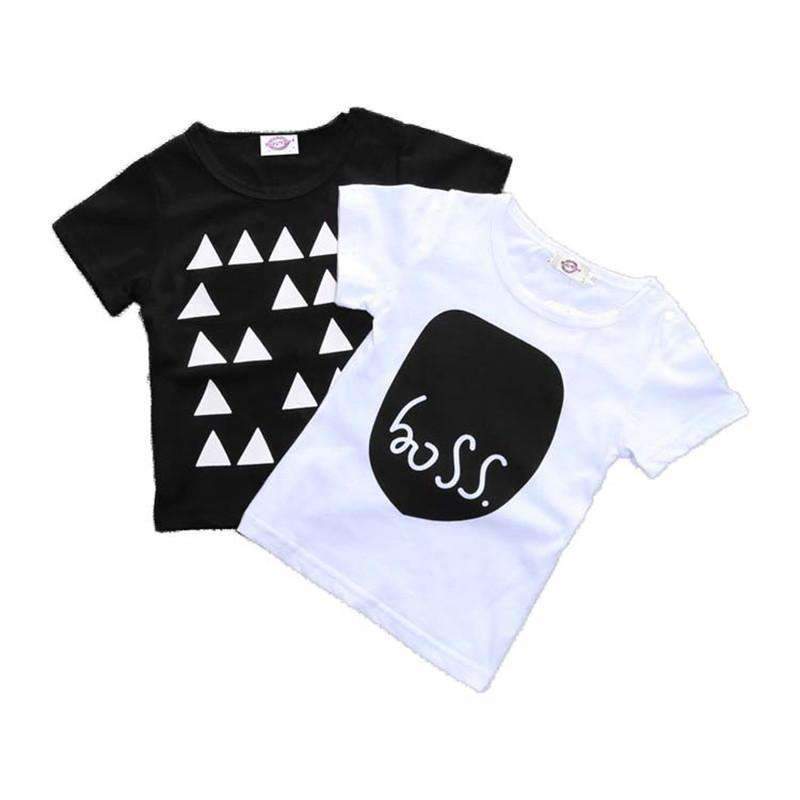 BC134 t shirt boys cotton Short SleeveT Shirts For Girls Black White T-shirts baby tops boys t shirts children's clothing retail-as picture-4T-JadeMoghul Inc.