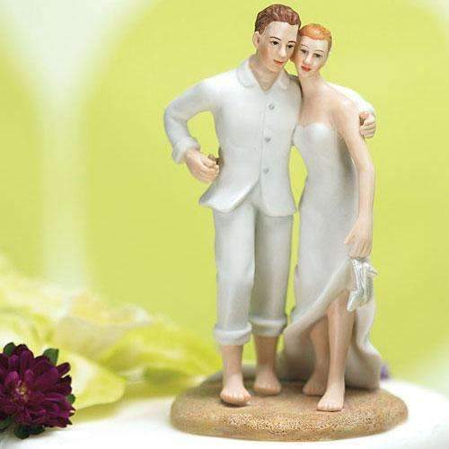 Beach Bride and Groom Cake Topper (Pack of 1)-Wedding Cake Toppers-JadeMoghul Inc.