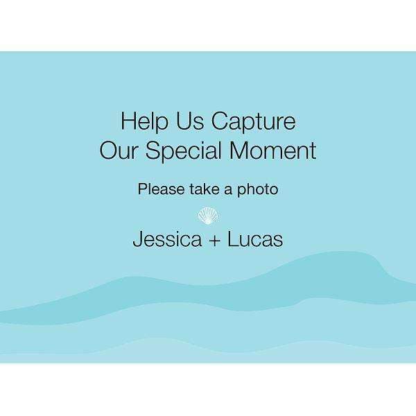 Beach Camera Table Sign (Pack of 1)-Wedding Favor Stationery-JadeMoghul Inc.