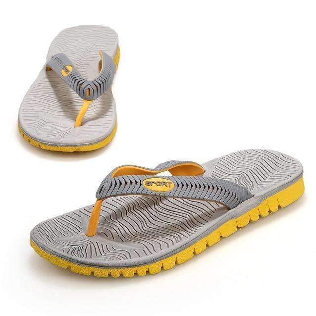 Beach Casual Slippers / Men Flip Flops / Men Sandals-hui huang se-7.5-JadeMoghul Inc.