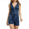 Beach Summer Playsuits Sleeveless V-neck Women Jumpsuits Shorts Solid Pockets Zipper Casual Office Playsuits Overalls 4XL GV686-Navy Blue-S-JadeMoghul Inc.