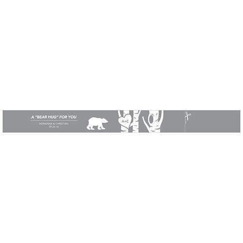 Bear Hug Salt & Pepper Shaker Paper Ribbon Wrap With Sticker Silver (Pack of 1)-Favor-Pewter Grey-JadeMoghul Inc.