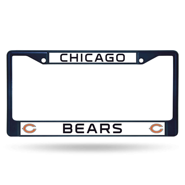 Car License Plate Frame Bears Navy Colored Chrome Frame