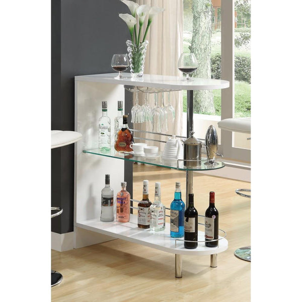 Beautiful Contemporary Bar Table, White-Bar Carts-White-GLASS-White-JadeMoghul Inc.