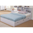 Beautiful Dazzling White Finish Full Size Chest Bed With 3 Drawers.-Panel Beds-White-Wood-JadeMoghul Inc.