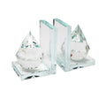 Beautiful Natural Crystal Diamond Bookends, Clear, Set Of 2-Bookends-CLEAR/FROST-Crystal-JadeMoghul Inc.