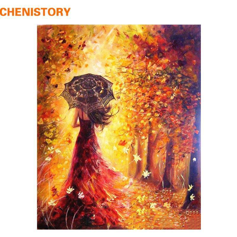 Beautiful Women Autumn Landscape DIY Painting By Numbers Kits Coloring Paint By Numbers Modern Wall Art Picture Gift--JadeMoghul Inc.