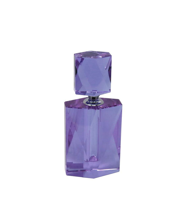 Beautifully Designed Crystal Perfume Bottle, Purple-Decorative Objects and Figurines-Purple-Crystal-JadeMoghul Inc.