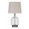 Beautifully Designed Glass Table Lamp, White And Clear-Table & Desk Lamp-White And Clear-Glass-JadeMoghul Inc.