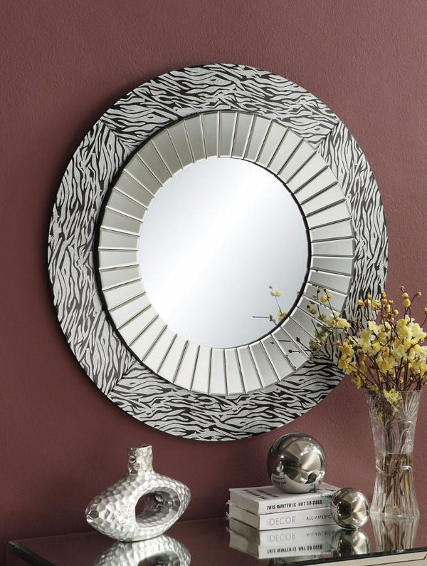 Beautifully Framed Accent Mirror, Silver-Wall Mirrors-Silver-MDF Mirror-JadeMoghul Inc.