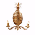 Beautifully Sculpted Iron Pineapple Wall Sconce, Gold-Wall Sconces-Gold-IRON-JadeMoghul Inc.