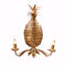 Beautifully Sculpted Iron Pineapple Wall Sconce, Gold-Wall Sconces-Gold-IRON-JadeMoghul Inc.