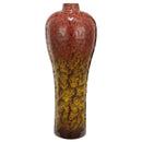 Beautifully Textured Ceramic Vase, Red & Yellow-Vases-Red & Yellow-Ceramic-JadeMoghul Inc.