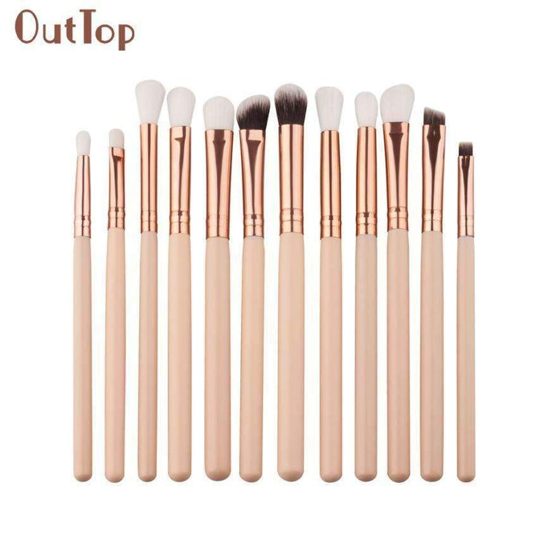 Beauty Girl Hot Popular 12Pcs Mini Cosmetic Eyebrow Eyeshadow Brush Makeup Brush Sets Kits Tools Nov 1--JadeMoghul Inc.