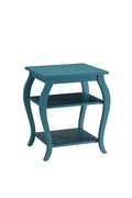 Becci End Table, Teal-Side Tables and End Tables-Blue-MDF Solid Wood Leg-JadeMoghul Inc.