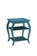 Becci End Table, Teal-Side Tables and End Tables-Blue-MDF Solid Wood Leg-JadeMoghul Inc.