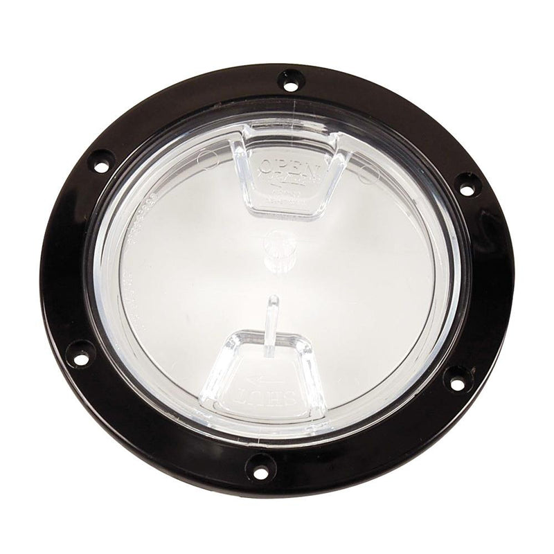 Beckson 4" Clear Center Screw Out Deck Plate - Black [DP40-B-C]-Deck Plates-JadeMoghul Inc.