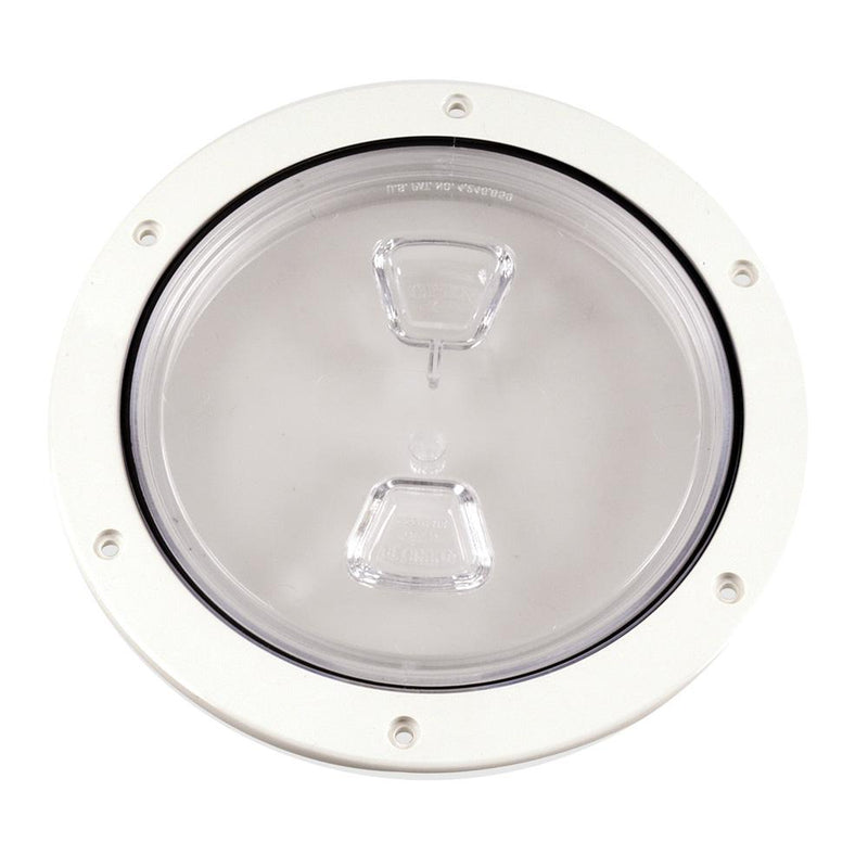 Beckson 6" Clear Center Screw Out Deck Plate - White [DP60-W-C]-Deck Plates-JadeMoghul Inc.