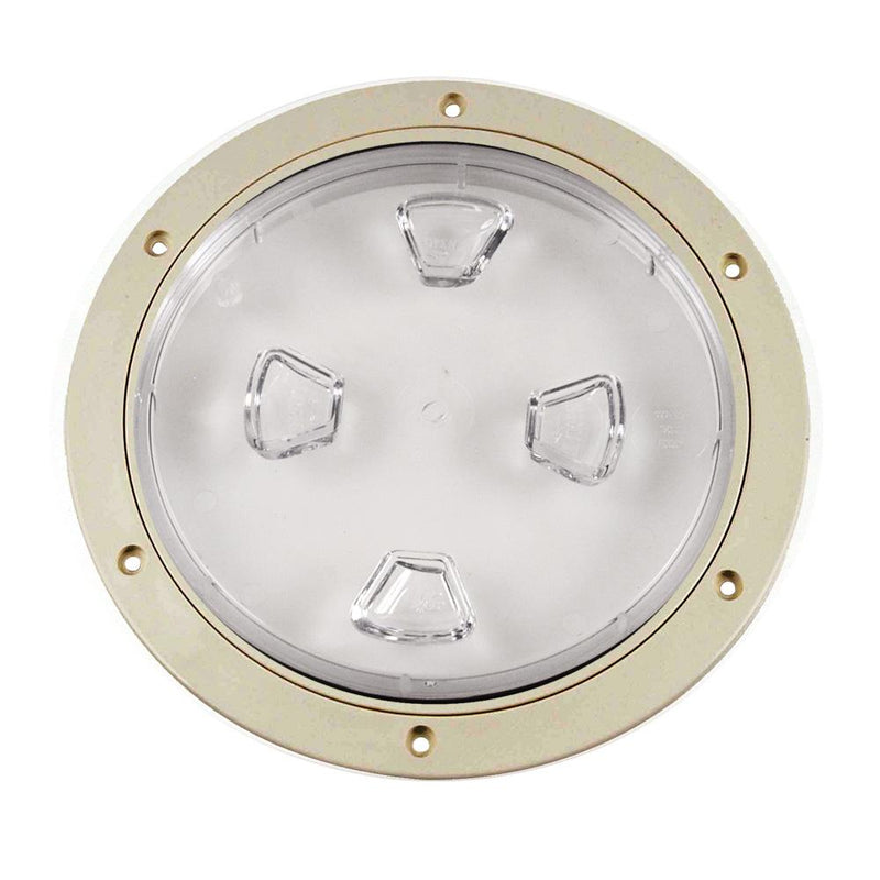 Beckson 8" Clear Center Screw-Out Deck Plate - Beige [DP80-N-C]-Deck Plates-JadeMoghul Inc.