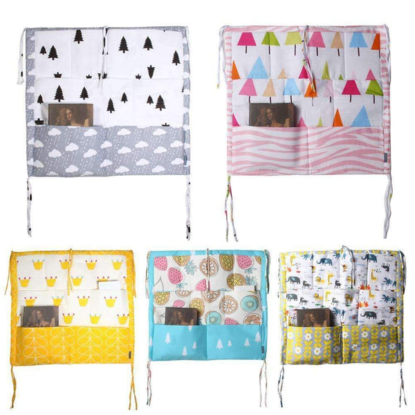 Bed Hanging Storage Bag Multi-functional Baby Bedding Muslin Tree Brand Baby Cot Baby Crib Hanging Storage Bag Baby Blanket-as shown-JadeMoghul Inc.